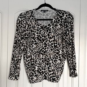 Cable & Gauge Leopard Print Cardigan